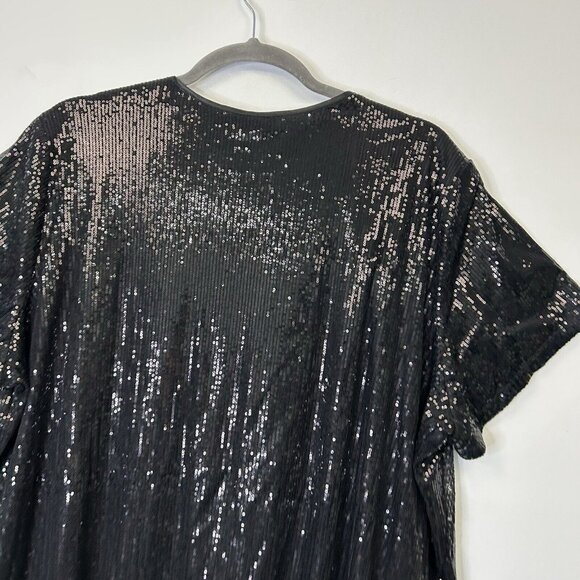 NEW Maggie Barnes Black Sequin Top Womens Size 4X Dressy Party - Picture 7 of 9